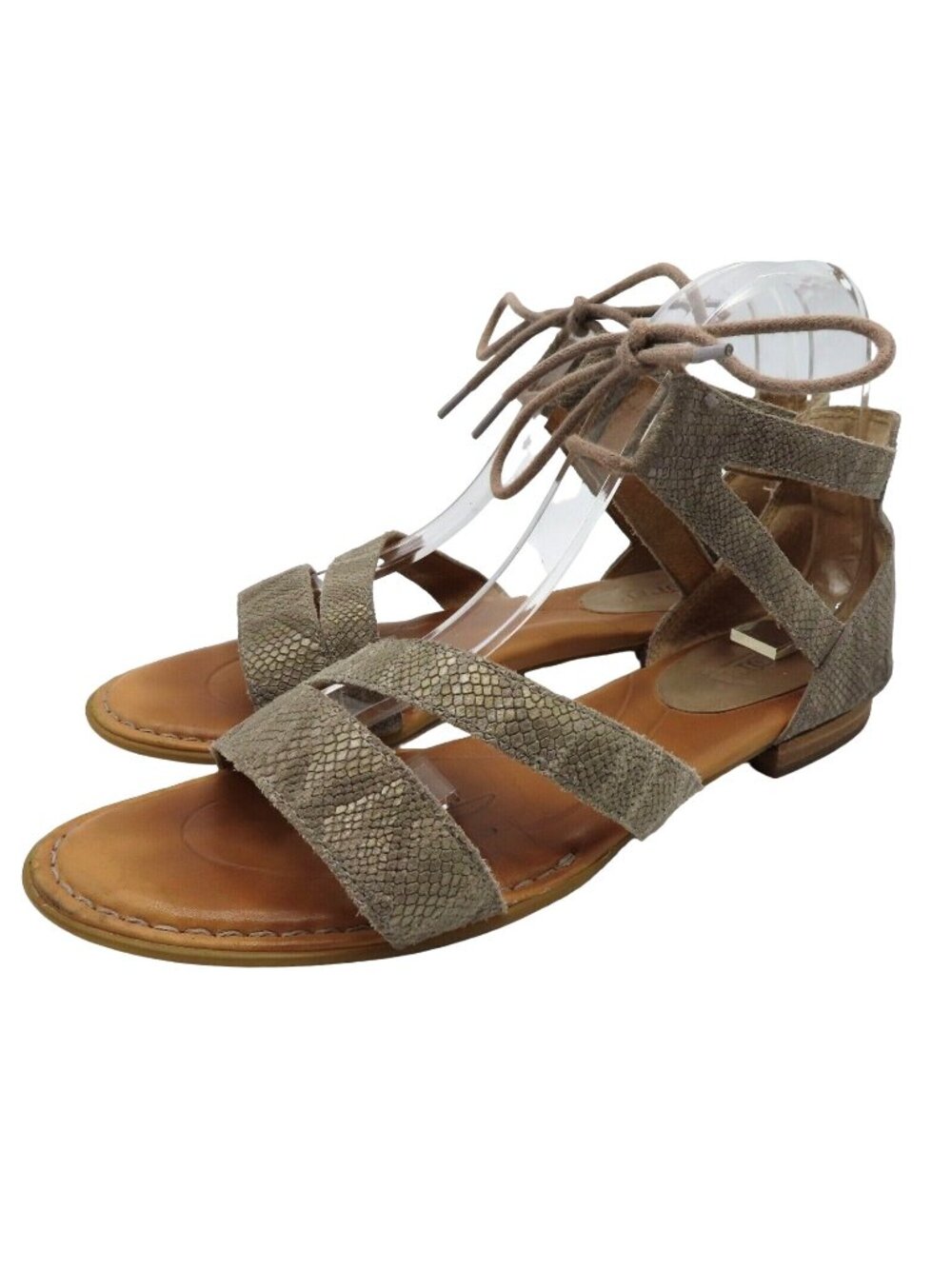 Born Womens 10 Leather Upper Lining Tied Ankle Flat Boho Chic Strappy Sandals
